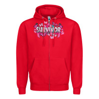 Red Cancer survivor Cancer Awareness Zipper Hoodie - HowdyJamesFarm