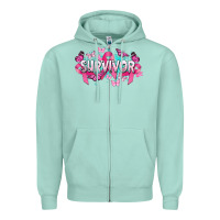 Seafoam Cancer survivor Cancer Awareness Zipper Hoodie - HowdyJamesFarm