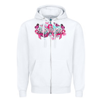 White Cancer survivor Cancer Awareness Zipper Hoodie - HowdyJamesFarm