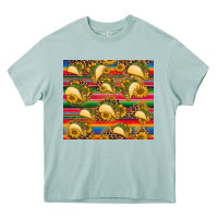 Arona tacos and sunflowers with serape leopard background Heavy Core Tee - BarkalooDesign