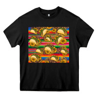 Black tacos and sunflowers with serape leopard background Heavy Core Tee - BarkalooDesign