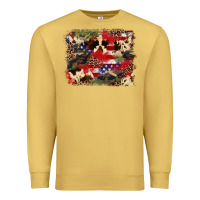 Antique Gold 4th of july american flagcowhide  leopard backgrou Premium Sweatshirt - FaDigitalArtStudio
