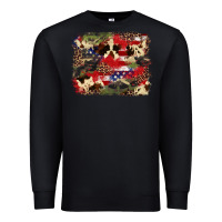 Black 4th of july american flagcowhide  leopard backgrou Premium Sweatshirt - FaDigitalArtStudio