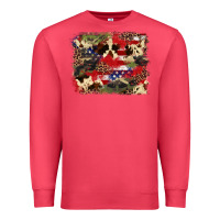 Cardinal 4th of july american flagcowhide  leopard backgrou Premium Sweatshirt - FaDigitalArtStudio