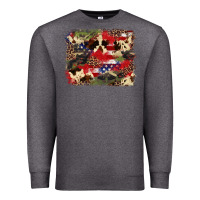 Charcoal Heather 4th of july american flagcowhide  leopard backgrou Premium Sweatshirt - FaDigitalArtStudio
