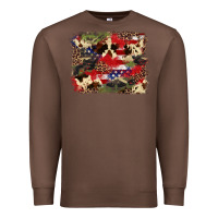 Chestnut 4th of july american flagcowhide  leopard backgrou Premium Sweatshirt - FaDigitalArtStudio
