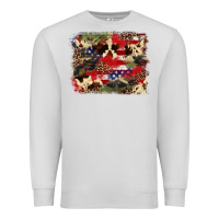 Dove Grey 4th of july american flagcowhide  leopard backgrou Premium Sweatshirt - FaDigitalArtStudio