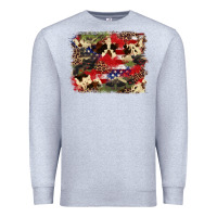 Heather Grey 4th of july american flagcowhide  leopard backgrou Premium Sweatshirt - FaDigitalArtStudio