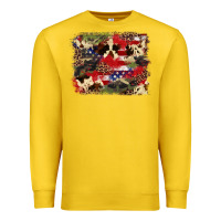 Lemon 4th of july american flagcowhide  leopard backgrou Premium Sweatshirt - FaDigitalArtStudio