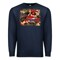 Navy 4th of july american flagcowhide  leopard backgrou Premium Sweatshirt - FaDigitalArtStudio
