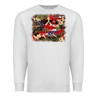 Oatmeal Heather 4th of july american flagcowhide  leopard backgrou Premium Sweatshirt - FaDigitalArtStudio