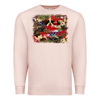 Pale Pink 4th of july american flagcowhide  leopard backgrou Premium Sweatshirt - FaDigitalArtStudio