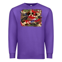Purple 4th of july american flagcowhide  leopard backgrou Premium Sweatshirt - FaDigitalArtStudio