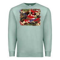 Seafoam 4th of july american flagcowhide  leopard backgrou Premium Sweatshirt - FaDigitalArtStudio