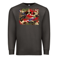 Smoke 4th of july american flagcowhide  leopard backgrou Premium Sweatshirt - FaDigitalArtStudio