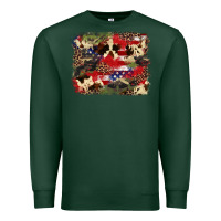 Sports Green 4th of july american flagcowhide  leopard backgrou Premium Sweatshirt - FaDigitalArtStudio