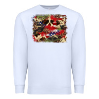White 4th of july american flagcowhide  leopard backgrou Premium Sweatshirt - FaDigitalArtStudio