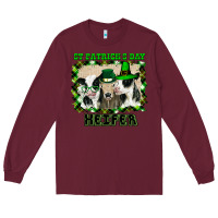 Burgundy St Patricks Day Heifer Long Sleeve Tee - Bettercallsaul
