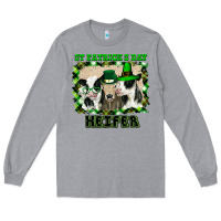 Heather Grey St Patricks Day Heifer Long Sleeve Tee - Bettercallsaul