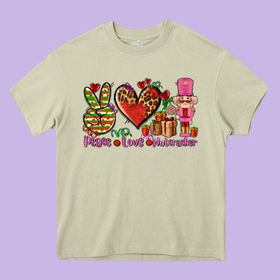Peace Love Nutcraker Heavy Core Tee Designed By Adodesignshop