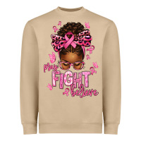 Mushroom pray fight believe breast cancer afro messy Heavyweight Sweatshirt - texasbilliewilder
