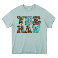 Arona western sunflowers turquoise leopard yee haw Heavy Core Tee - BarkalooDesign