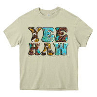 Mossy western sunflowers turquoise leopard yee haw Heavy Core Tee - BarkalooDesign
