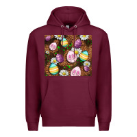 Burgundy Easter rabbit eggs Premium Hoodie - OliviaCreatesArt