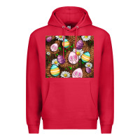 Cardinal Easter rabbit eggs Premium Hoodie - OliviaCreatesArt