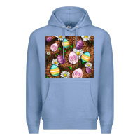 Colony Blue Easter rabbit eggs Premium Hoodie - OliviaCreatesArt