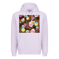 Lilac Easter rabbit eggs Premium Hoodie - OliviaCreatesArt