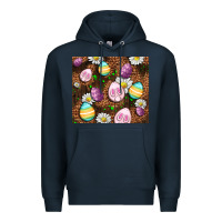 Navy Easter rabbit eggs Premium Hoodie - OliviaCreatesArt