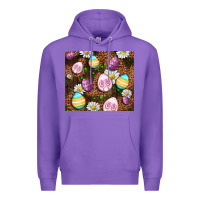 Purple Easter rabbit eggs Premium Hoodie - OliviaCreatesArt