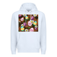 White Easter rabbit eggs Premium Hoodie - OliviaCreatesArt