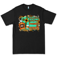 Black Somewhere Between Whiskey and Jesus Premium Tee - Jasminsmagicworld