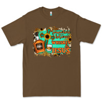 Cacao Somewhere Between Whiskey and Jesus Premium Tee - Jasminsmagicworld