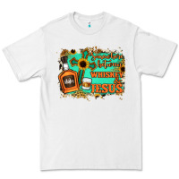 White Somewhere Between Whiskey and Jesus Premium Tee - Jasminsmagicworld