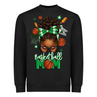 Black Basketball Mom Afro Messy Bun Heavyweight Sweatshirt - texasbilliewilder