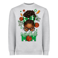 Heather Grey Basketball Mom Afro Messy Bun Heavyweight Sweatshirt - texasbilliewilder