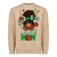 Mushroom Basketball Mom Afro Messy Bun Heavyweight Sweatshirt - texasbilliewilder