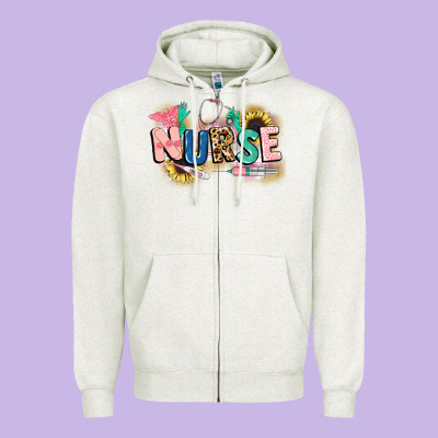 Nurse Zipper Hoodie Designed By Cowgirlartshop