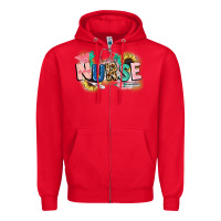 Red nurse Zipper Hoodie - CowGirlArtShop