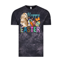Cloud Black Happy Easter Bunny Vintage Tee - BundleAndBundleShop
