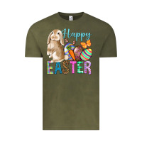 Vintage Olive Happy Easter Bunny Vintage Tee - BundleAndBundleShop