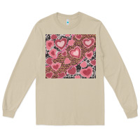 Mushroom valentine's day hearts with leopard and cowhide Long Sleeve Tee - RanaPortraitStore