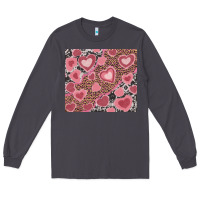 Valentine's Day Hearts With Leopard And Cowhide Long Sleeve Tee | Teevron