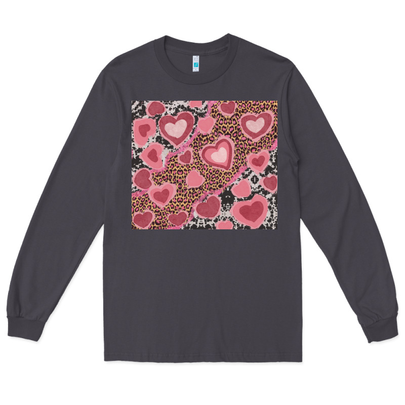Valentine's Day Hearts With Leopard And Cowhide Long Sleeve Tee by RanaPortraitStore | Teevron