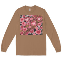 Toasted Coconut valentine's day hearts with leopard and cowhide Long Sleeve Tee - RanaPortraitStore