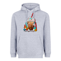 Heather Grey Dentist Frappe Coffee Heavyweight Hoodie - FaDigitalArtStudio