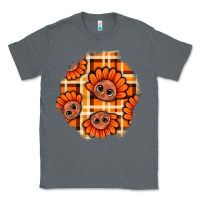 Charcoal Heather Thanksgiving Turkey With Tartan Patch Classic Tee - BundleAndBundleShop